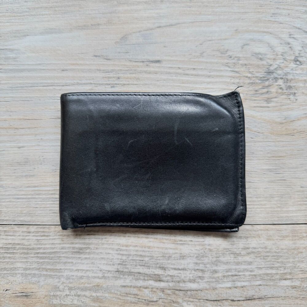 Vintage Launer London Black Soft Leather Bi-Fold Wallet Men’s Classic Luxury
